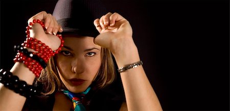 simsearch:400-05092676,k - Portrait of young female in funky fashion - isolated Stock Photo - Budget Royalty-Free & Subscription, Code: 400-05071478