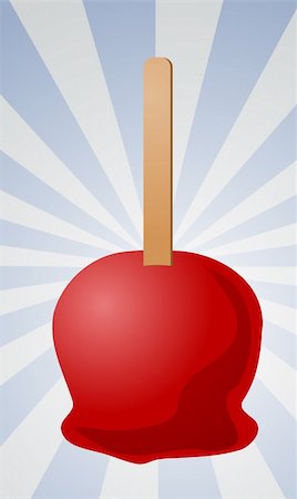Illustration of caramel apple on a stick Stock Photo - Budget Royalty-Free & Subscription, Code: 400-05071510