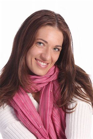 simsearch:400-05051542,k - beautiful young a woman with scarf on white background Stock Photo - Budget Royalty-Free & Subscription, Code: 400-05071914