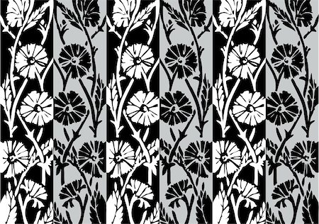 pauloribau (artist) - Retro floral background illustration. Foto de stock - Super Valor sin royalties y Suscripción, Código: 400-05071999