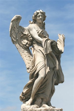 Angel sculpture from Sant'Angelo bridge in Rome, Italy Stock Photo - Budget Royalty-Free & Subscription, Code: 400-05072004
