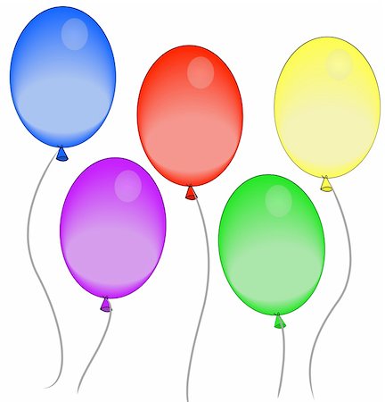 simsearch:400-09092400,k - five colorful balloons floating in the air Stock Photo - Budget Royalty-Free & Subscription, Code: 400-05072174