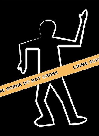 detective at the crime scene - dead body outline with crime scene do not cross banner Stock Photo - Budget Royalty-Free & Subscription, Code: 400-05072178