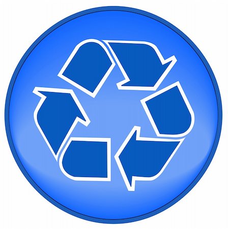 simsearch:400-04001344,k - blue recycling symbol or icon on white background Stock Photo - Budget Royalty-Free & Subscription, Code: 400-05072197