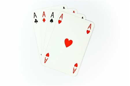 Four aces of cards isolated on white background Stock Photo - Budget Royalty-Free & Subscription, Code: 400-05072600