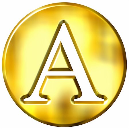 simsearch:400-05072899,k - 3d golden letter A isolated in white Photographie de stock - Aubaine LD & Abonnement, Code: 400-05072879