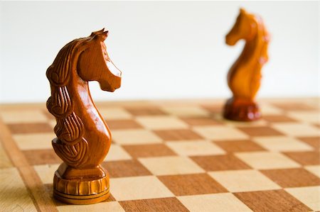 simsearch:400-04600380,k - Two chess horses on chess board Stock Photo - Budget Royalty-Free & Subscription, Code: 400-05073166