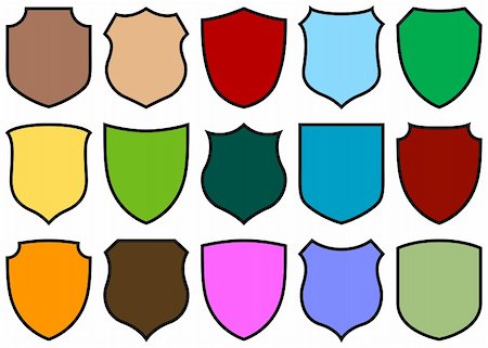 simple shield design set with various shapes Stock Photo - Budget Royalty-Free & Subscription, Code: 400-05073854