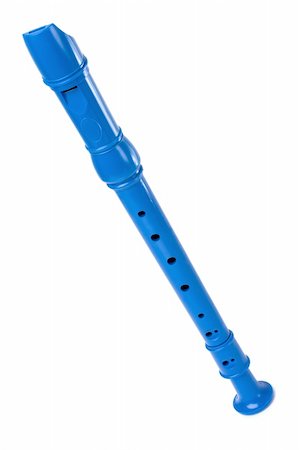 recorder - blue recorder isolated on white Stock Photo - Budget Royalty-Free & Subscription, Code: 400-05073891