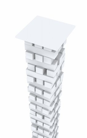 High white column from bricks. Object over white Stock Photo - Budget Royalty-Free & Subscription, Code: 400-05073924