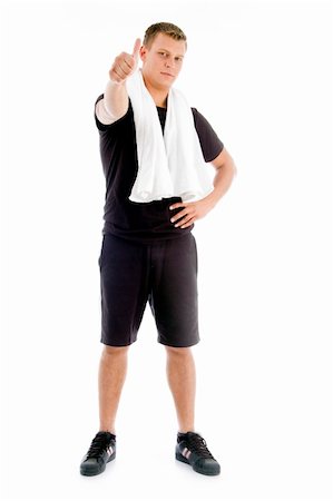 simsearch:400-05082999,k - muscular male with thumbs up on an isolated background Stock Photo - Budget Royalty-Free & Subscription, Code: 400-05084012