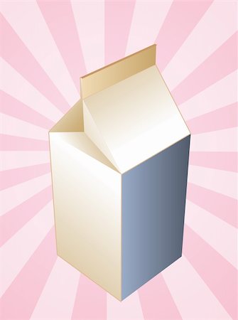 Milk carton illustration, plain tetrapack drink container Stock Photo - Budget Royalty-Free & Subscription, Code: 400-05084075