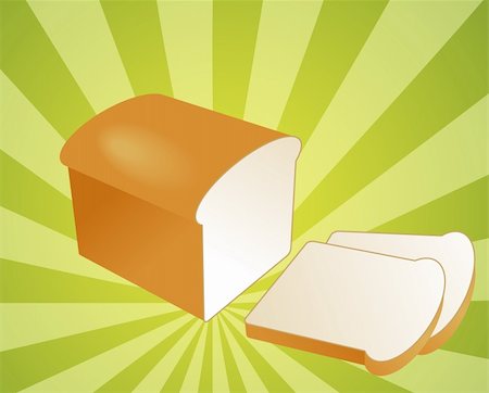 Illustration of a sliced loaf of bread on radial burst background Photographie de stock - Aubaine LD & Abonnement, Code: 400-05084082
