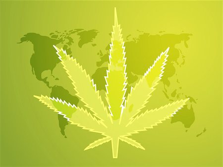 Marijuana cannabis leaf illustration, abstract symbol design Stock Photo - Budget Royalty-Free & Subscription, Code: 400-05084099