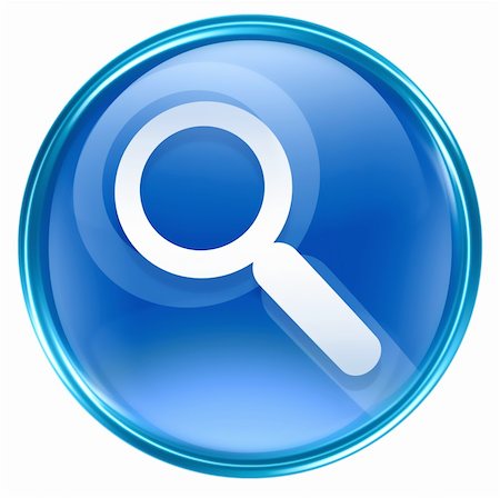 simsearch:400-06358064,k - search and magnifier icon blue, isolated on white background. Foto de stock - Royalty-Free Super Valor e Assinatura, Número: 400-05084708