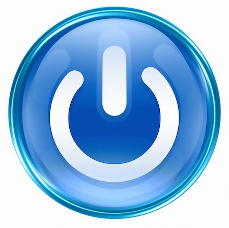 simsearch:400-05350670,k - power button blue, isolated on white background. Photographie de stock - Aubaine LD & Abonnement, Code: 400-05084710
