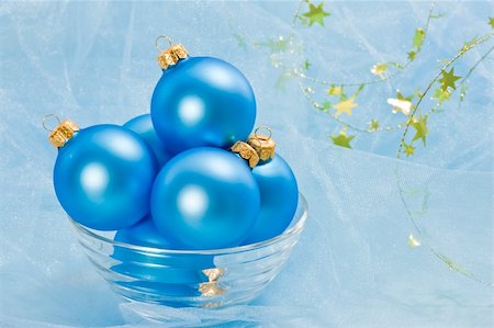 Holiday series: christmas blue ball on cloth Stock Photo - Budget Royalty-Free & Subscription, Code: 400-05084972
