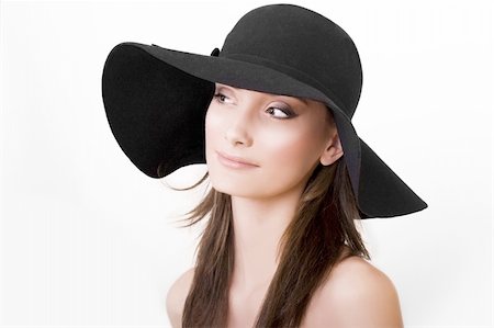 simsearch:400-03965676,k - fashionable girl with a fancy hat on Foto de stock - Super Valor sin royalties y Suscripción, Código: 400-05085158