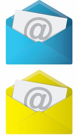 dylan_burrill (artist) - Two email envelope symbols, Blue & Yellow Fotografie stock - Microstock e Abbonamento, Codice: 400-05085660