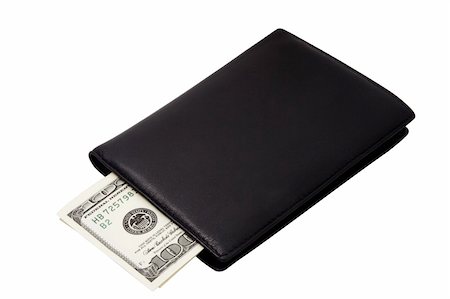 Photo of the black wallet with banknotes isolated on white Stock Photo - Budget Royalty-Free & Subscription, Code: 400-05085976