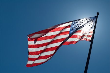 simsearch:400-03910962,k - back lighted american flag, clear blue sky Stock Photo - Budget Royalty-Free & Subscription, Code: 400-05086765