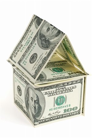 simsearch:400-07291694,k - Dollar - the house. An abstract design from dollars in the form of dwelling Stock Photo - Budget Royalty-Free & Subscription, Code: 400-05086805