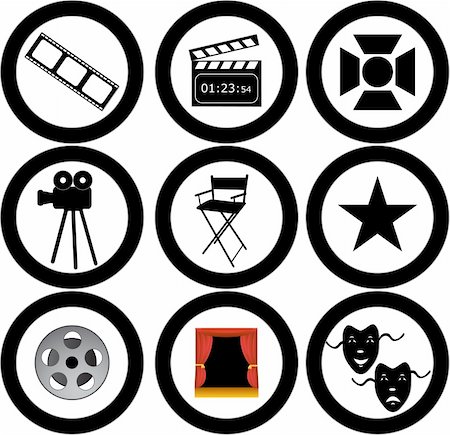 movie vector icons Stock Photo - Budget Royalty-Free & Subscription, Code: 400-05087309