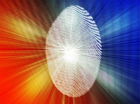 simsearch:400-04474942,k - Digital fingerprint biometric security indentifaction, graphic illustration Photographie de stock - Aubaine LD & Abonnement, Code: 400-05087861