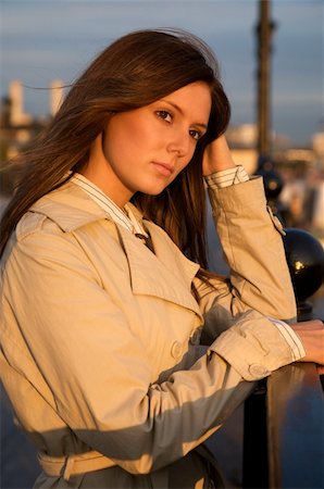 Portret beautiful young women on the bridge Stock Photo - Budget Royalty-Free & Subscription, Code: 400-05088222