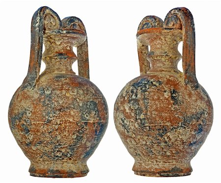 pottery figures - age-old amphora with bloom of salt and gypsum in a brown color Stock Photo - Budget Royalty-Free & Subscription, Code: 400-05088431