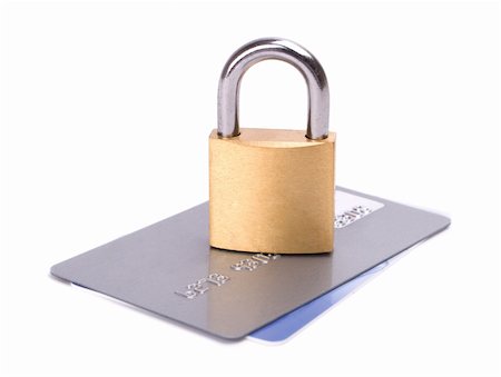 Credit card security isolated on white background Stock Photo - Budget Royalty-Free & Subscription, Code: 400-05088945