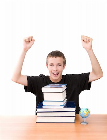 casual teen learning at desk Stock Photo - Budget Royalty-Free & Subscription, Code: 400-05089486