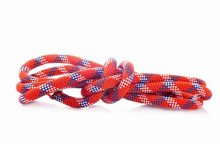 Rope with knot reflected on white background Stock Photo - Budget Royalty-Free & Subscription, Code: 400-05089810