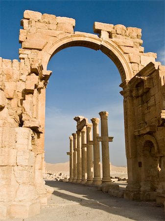 Ancient Roman time town in Palmyra (Tadmor), Syria. Greco-Roman & Persian Period. Stock Photo - Budget Royalty-Free & Subscription, Code: 400-05080176