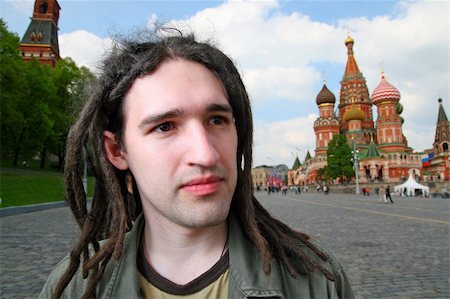 Young man with dreadlock hair in Moscow. Stock Photo - Budget Royalty-Free & Subscription, Code: 400-05080295