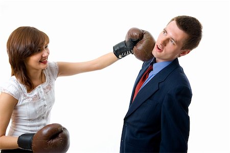 simsearch:400-04131234,k - Business fight isolated on white background Photographie de stock - Aubaine LD & Abonnement, Code: 400-05080329