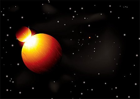 finsternis (eklipse) - inter galactic space illustration that would make an ideal desktop Stockbilder - Microstock & Abonnement, Bildnummer: 400-05080341