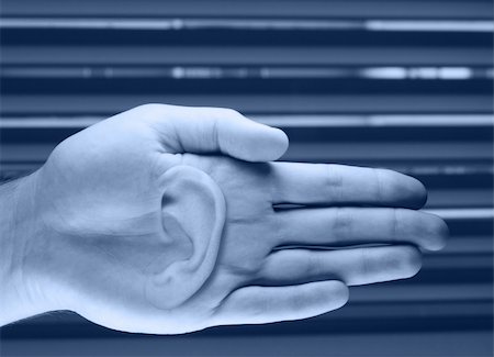 Ear in hand conceptual image: help by listening Stock Photo - Budget Royalty-Free & Subscription, Code: 400-05080775