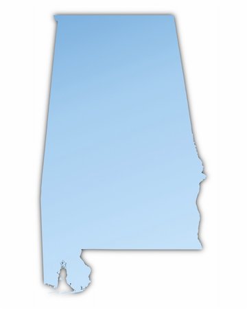 Alabama(USA) map light blue map with shadow. High resolution. Mercator projection. Photographie de stock - Aubaine LD & Abonnement, Code: 400-05081227