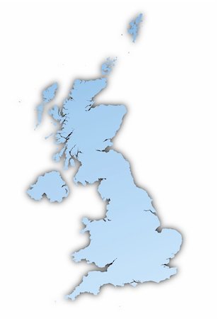 United Kingdom map light blue map with shadow. High resolution. Mercator projection. Stock Photo - Budget Royalty-Free & Subscription, Code: 400-05081231