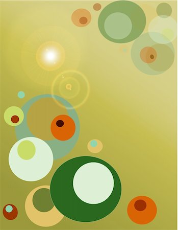 Green retro backgroung with circles Stock Photo - Budget Royalty-Free & Subscription, Code: 400-05081297