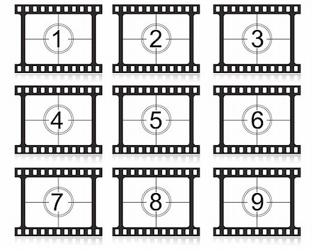 simsearch:400-05102933,k - film countdown numbers vector illustration Fotografie stock - Microstock e Abbonamento, Codice: 400-05081368