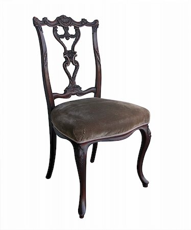 simsearch:700-02833229,k - Ornate Antique Chair isolated with clipping path Foto de stock - Royalty-Free Super Valor e Assinatura, Número: 400-05081525