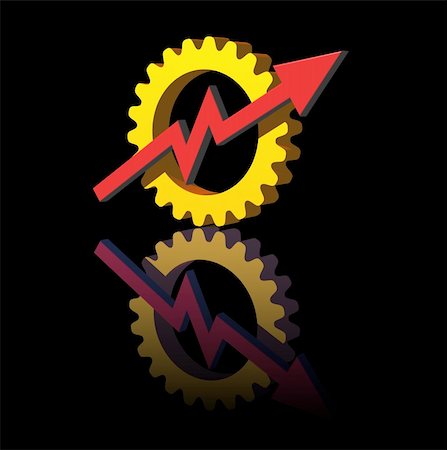 simsearch:400-04071226,k - gear-graph logo on black  background - 3d illustration Stock Photo - Budget Royalty-Free & Subscription, Code: 400-05081546