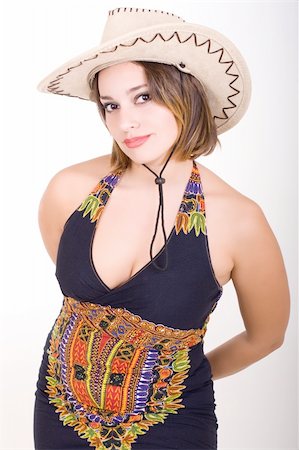 a fashionable looking girl with the cowboy hat on Stock Photo - Budget Royalty-Free & Subscription, Code: 400-05081911