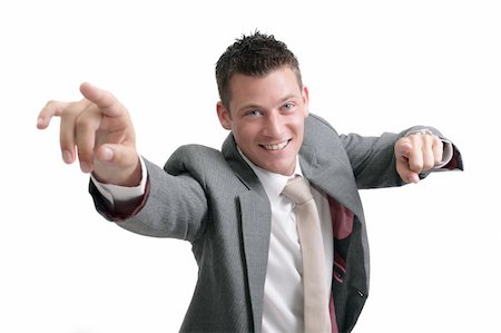 simsearch:400-05290154,k - young handsome businessman pointing forward Stock Photo - Budget Royalty-Free & Subscription, Code: 400-05082118