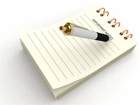 simsearch:400-05122820,k - 3d pen writing on notepad on an isolated background Stock Photo - Budget Royalty-Free & Subscription, Code: 400-05082565