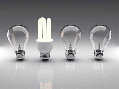 simsearch:400-04901392,k - Light bulbs 3d high resolution rendering. Concept of energy saving, individuality, leadership, diversity... Stock Photo - Budget Royalty-Free & Subscription, Code: 400-05082890