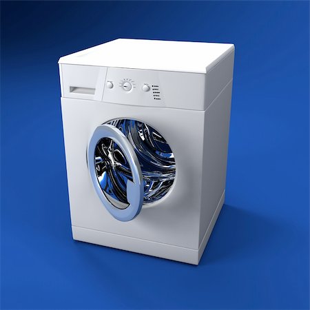 fine 3d image of classic washing machine background Stock Photo - Budget Royalty-Free & Subscription, Code: 400-05083324