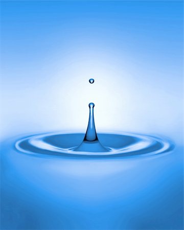 A drop of water into a pool of water. Water drop illustration. Stock Photo - Budget Royalty-Free & Subscription, Code: 400-05083562